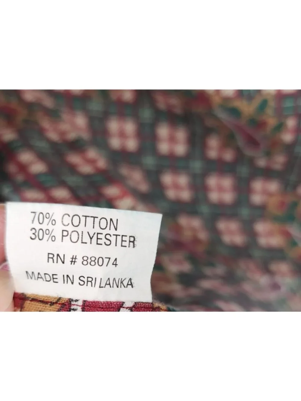 Vintage Hunter Green Maroon Red Ruffle Flat Sheet Full 78x80 Paisley Check Plaid